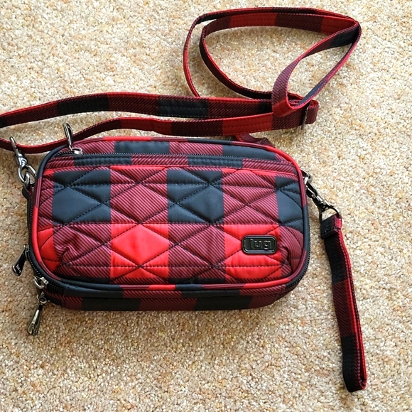 lug Handbags - Lug roundabout buffalo check red crossbody/belt bag